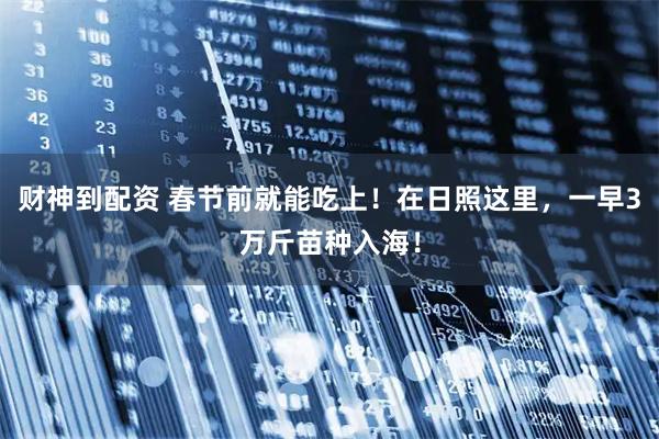 财神到配资 春节前就能吃上！在日照这里，一早3万斤苗种入海！