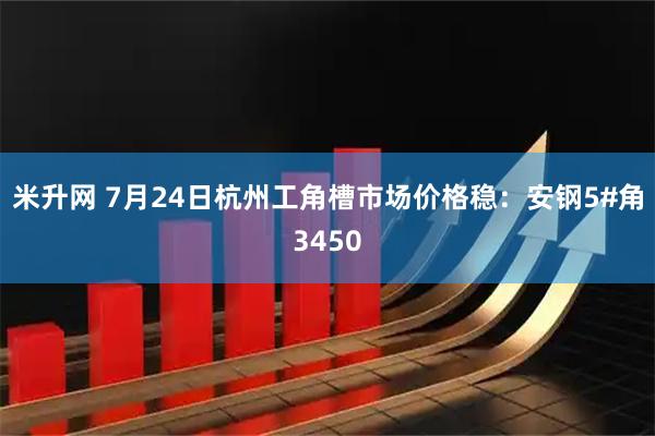 米升网 7月24日杭州工角槽市场价格稳：安钢5#角3450